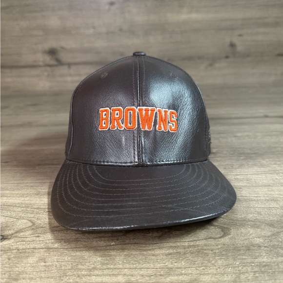 Vintage Reebok NFL Cleveland Browns Leather Baseball Cap/Hat 7.25”